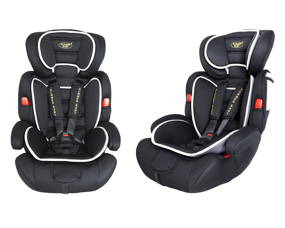 Scaun auto Profesional, BABY JOLIE COSMO IDL Collection, Pentru 3 grupe de greutate intre 9-36 Kg, Format din doua parti baza cu cotiere conturate si spatar, Tetiera reglabila, Echipat cu centura de siguranta cu prindere in 5 puncte, Negru