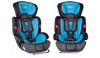 Scaun auto Profesional, BABY JOLIE COSMO IDL Collection, Pentru 3 grupe de greutate intre 9-36 Kg, Format din doua parti baza cu cotiere conturate si spatar, Tetiera reglabila, Echipat cu centura de siguranta cu prindere in 5 puncte, Albastru