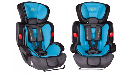Scaun auto Profesional, BABY JOLIE COSMO IDL Collection, Pentru 3 grupe de greutate intre 9-36 Kg, Format din doua parti baza cu cotiere conturate si spatar, Tetiera reglabila, Echipat cu centura de siguranta cu prindere in 5 puncte, Albastru