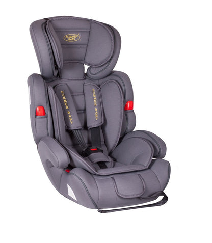Scaun auto Profesional, BABY JOLIE COSMO IDL Collection, Pentru 3 grupe de greutate intre 9-36 Kg, Format din doua parti baza cu cotiere conturate si spatar, Tetiera reglabila, Echipat cu centura de siguranta cu prindere in 5 puncte, Gri