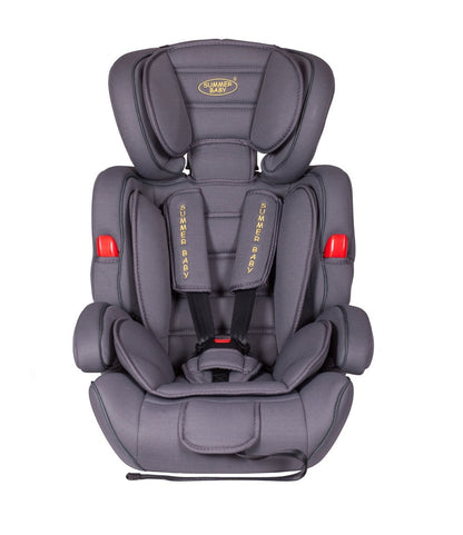 Scaun auto Profesional, BABY JOLIE COSMO IDL Collection, Pentru 3 grupe de greutate intre 9-36 Kg, Format din doua parti baza cu cotiere conturate si spatar, Tetiera reglabila, Echipat cu centura de siguranta cu prindere in 5 puncte, Gri