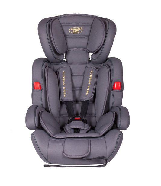 Scaun auto Profesional, BABY JOLIE COSMO IDL Collection, Pentru 3 grupe de greutate intre 9-36 Kg, Format din doua parti baza cu cotiere conturate si spatar, Tetiera reglabila, Echipat cu centura de siguranta cu prindere in 5 puncte, Gri