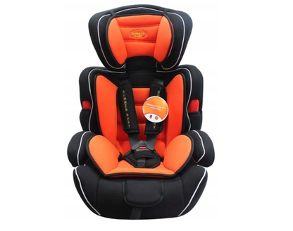 Scaun auto Profesional, BABY JOLIE COSMO IDL Collection, Pentru 3 grupe de greutate intre 9-36 Kg, Format din doua parti baza cu cotiere conturate si spatar, Tetiera reglabila, Echipat cu centura de siguranta cu prindere in 5 puncte, Portocaliu