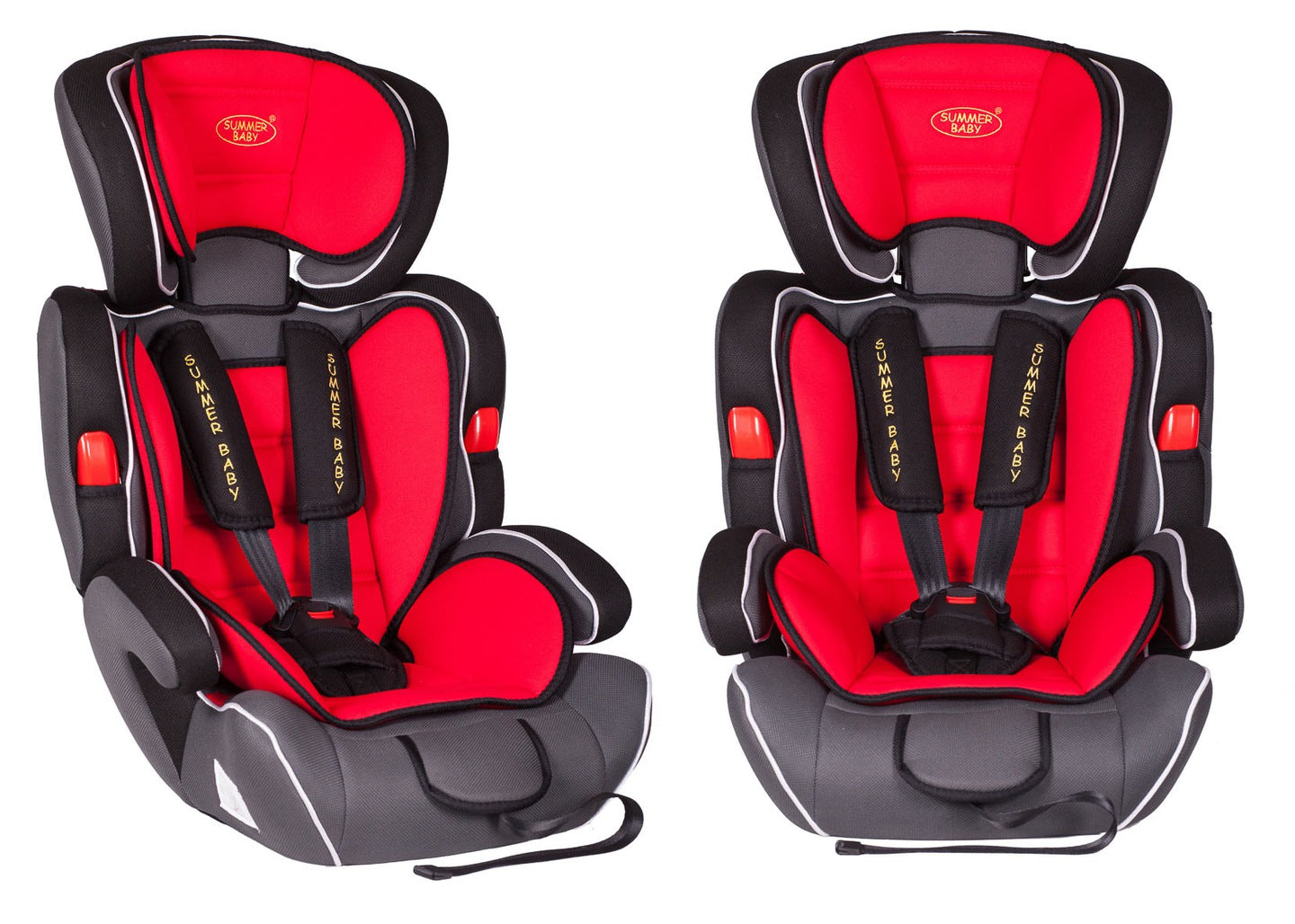 Scaun auto Profesional, BABY JOLIE COSMO IDL Collection, Pentru 3 grupe de greutate intre 9-36 Kg, Format din doua parti baza cu cotiere conturate si spatar, Tetiera reglabila, Echipat cu centura de siguranta cu prindere in 5 puncte, Rosu