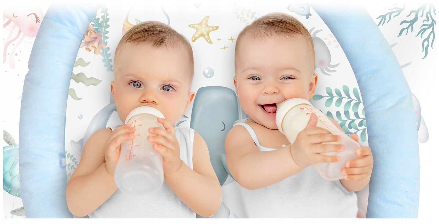 Salteluta interactiva pentru copii ideal STORE Be Happy, 7 jucarii incluse, perna cu suprafata moale, Sprijina dezvoltarea stimulilor vizuali si ofera provocari fizice care vor ajuta la dezvoltarea abilitatilor motorii, albastru