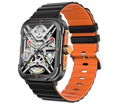 Ceas Smartwatch StrongCollection IdealStore, Ecran Tactil 1.83 inch, Notificari Mesaje si Retele Sociale, Preluare Apeluri BT, Microfon si Difuzor incorporat, Monitorizare Somn, Tensiune arteriala, Multi-Sport, IP67, Alarma, Android-IOS, Black Edition