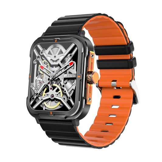 Ceas Smartwatch StrongCollection IdealStore, Ecran Tactil 1.83 inch, Notificari Mesaje si Retele Sociale, Preluare Apeluri BT, Microfon si Difuzor incorporat, Monitorizare Somn, Tensiune arteriala, Multi-Sport, IP67, Alarma, Android-IOS, Black Edition