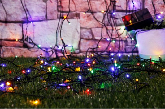 Instalatie Profesionala idealSTORE, Panou solar 2v 100 mA, Acumulator incorporat, 100 Led-uri cu luminca calda 9,9 m, control exterior, 8 Functii de iluminat, Protectie IP44, Lumina Multicolor