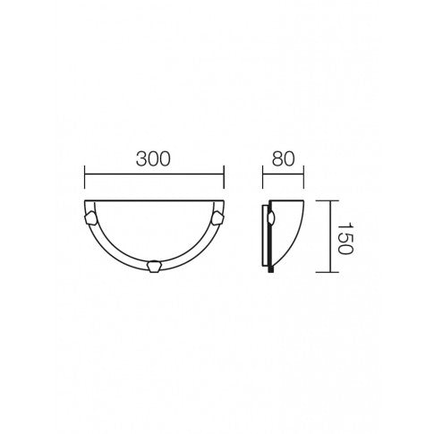 Aplica pentru interior idealSTORE LUXERA COLLECTION, Structura metalica, Dimensiuni 300 x 80 x 150 mm, Dotat cu o sursa cu dulie E27 pentru o putere maxima 42W