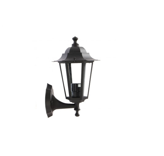 Aplica pentru exterior idealSTORE MELTON COLLECTION, Structura metalica si dispersor din sticla, Dimensiuni 180 x 215 x 348mm, Dotat cu o sursa cu dulie E27 pentru o putere maxima 42W, Grad de protectie IP33, Design clasic