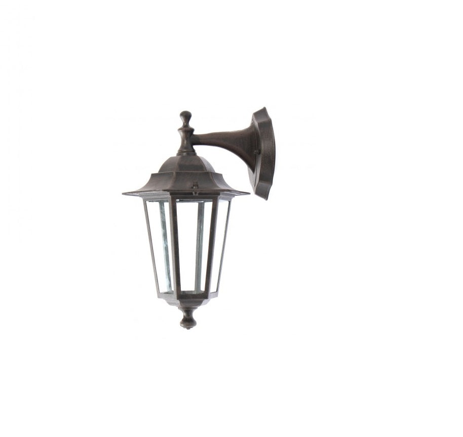 Aplica pentru exterior idealSTORE POSSIO COLLECTION, Structura metalica si dispersor din sticla, Dimensiuni 180 x 215 x 348 mm, Dotat cu o sursa cu dulie E27 pentru o putere maxima 42 W