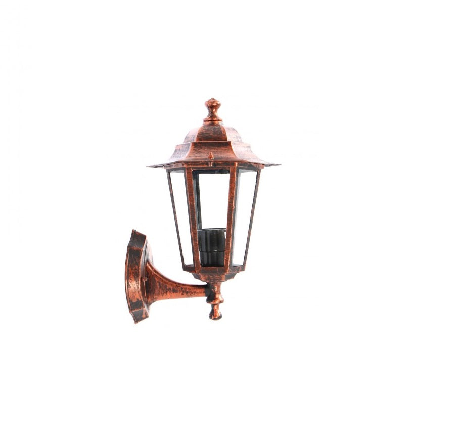 Aplica pentru exterior idealSTORE HISAKO COLLECTION, Structura metalica si dispersor din sticla, Dimensiuni 180 x 215 x 348 mm, Dotat cu o sursa cu dulie E27 pentru o putere maxima 42W, Grad de protectie IP33, Design clasic