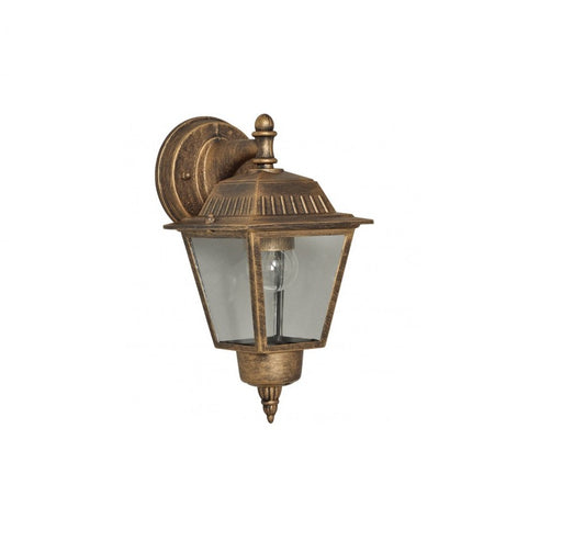 Aplica pentru exterior idealSTORE TOBIAS COLLECTION, Structura metalica si dispersor din sticla, Dimensiuni 260 x 135 x 160mm, Dotat cu o sursa cu dulie E27 pentru o putere maxima 40W, Grad de protectie IP44, Design clasic