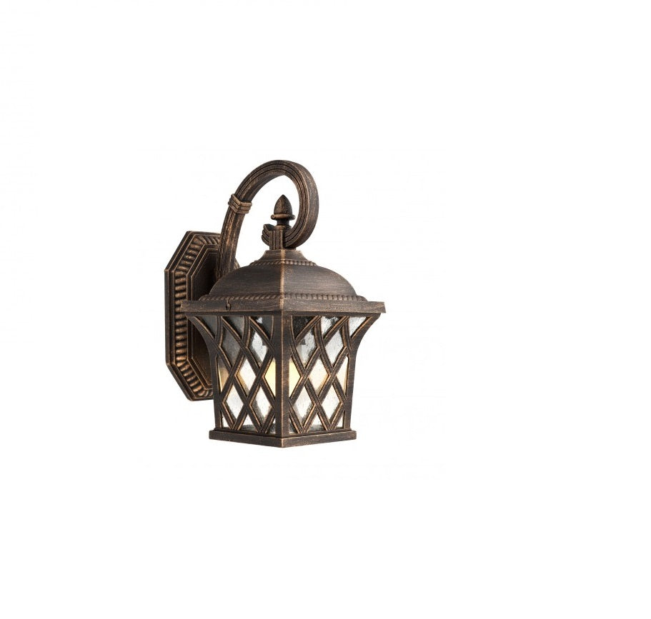 Aplica pentru exterior idealSTORE MELTON COLLECTION, Structura metalica si dispersor din sticla, Dimensiuni 160 x 255 x 290mm, Dotat cu o sursa cu dulie E27 pentru o putere maxima 42W, Grad de protectie IP23, Design modern