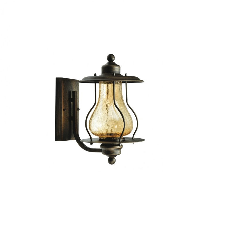 Aplica pentru exterior idealSTORE FIETA COLLECTION, Structura metalica si dispersor din sticla, Dimensiuni 345 x 200 x 270 mm, Dotat cu o sursa cu dulie E27 pentru o putere maxima 40W, Grad de protectie IP44, Design clasic