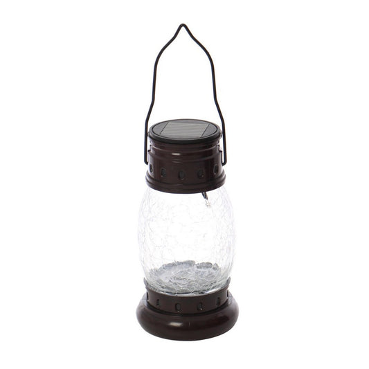 Lampa solara pentru gradina cu Panou IDL, Design de tip Felinar, diametrul de 70 mm si inaltimea de 310 mm, Modelul este realizat din metal si sticla si are gradul de protectie IP44