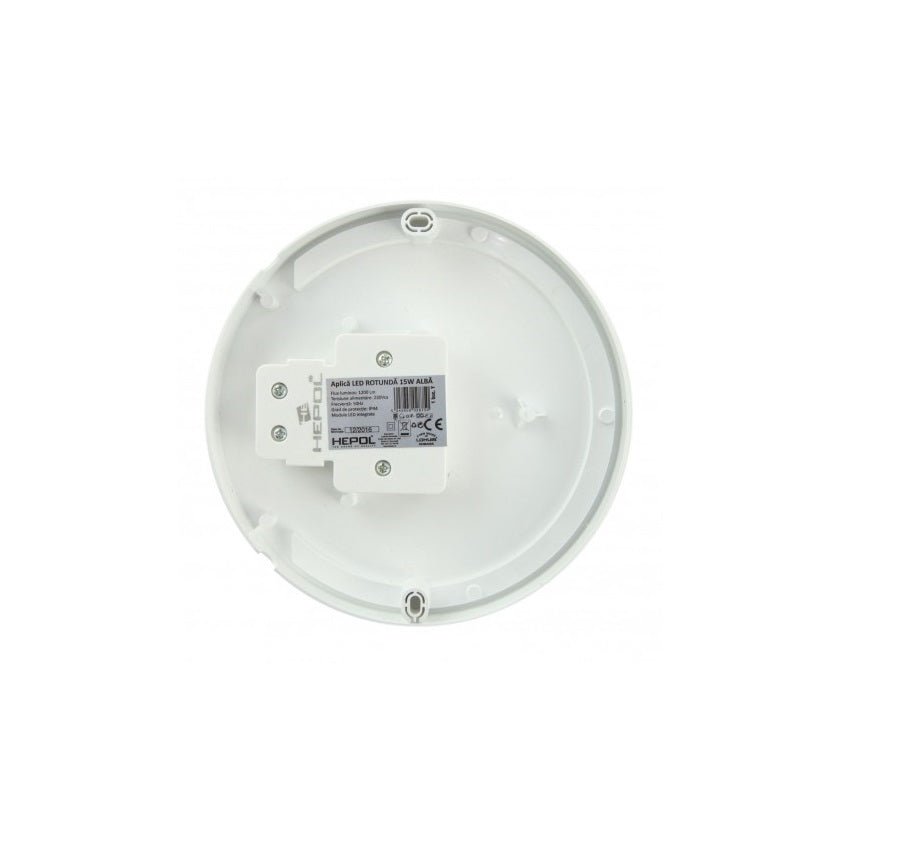 Aplica idealSTORE CRIDO COLLECTION, Structura din plastic, Dotat cu sursa LED pentru o putere maxima 15W, Dimensiuni 180 x 180 x 75 mm, Grad de protectie IP44, Design simplu