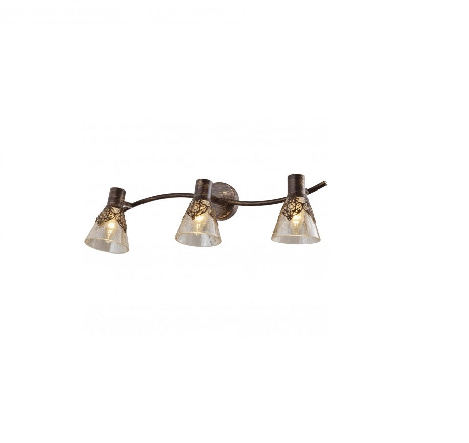Aplica pentru interior idealSTORE VERA COLLECTION, Structura metalica si trei abajururi din sticla, Dimensiuni 530 x 180 x 190 mm, Dotat cu trei surse cu dulie E14 pentru o putere maxima 3 x 40W, Echipata cu grad de protectie IP20, Design vintage