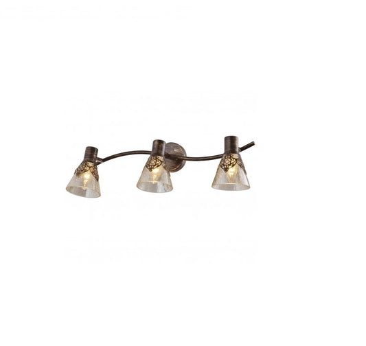 Aplica pentru interior idealSTORE VERA COLLECTION, Structura metalica si trei abajururi din sticla, Dimensiuni 530 x 180 x 190 mm, Dotat cu trei surse cu dulie E14 pentru o putere maxima 3 x 40W, Echipata cu grad de protectie IP20, Design vintage