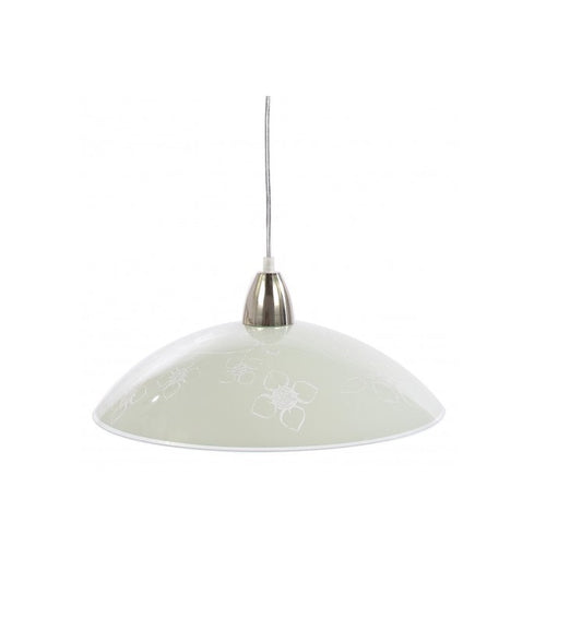 Suspensie PORTO idealSTORE, Structura metalica argintie si abajur din sticla transparenta, Protectie IP20, Sursa cu soclu E27 pentru o putere maxima de 40W, Dimensiunile 150 x 720 mm