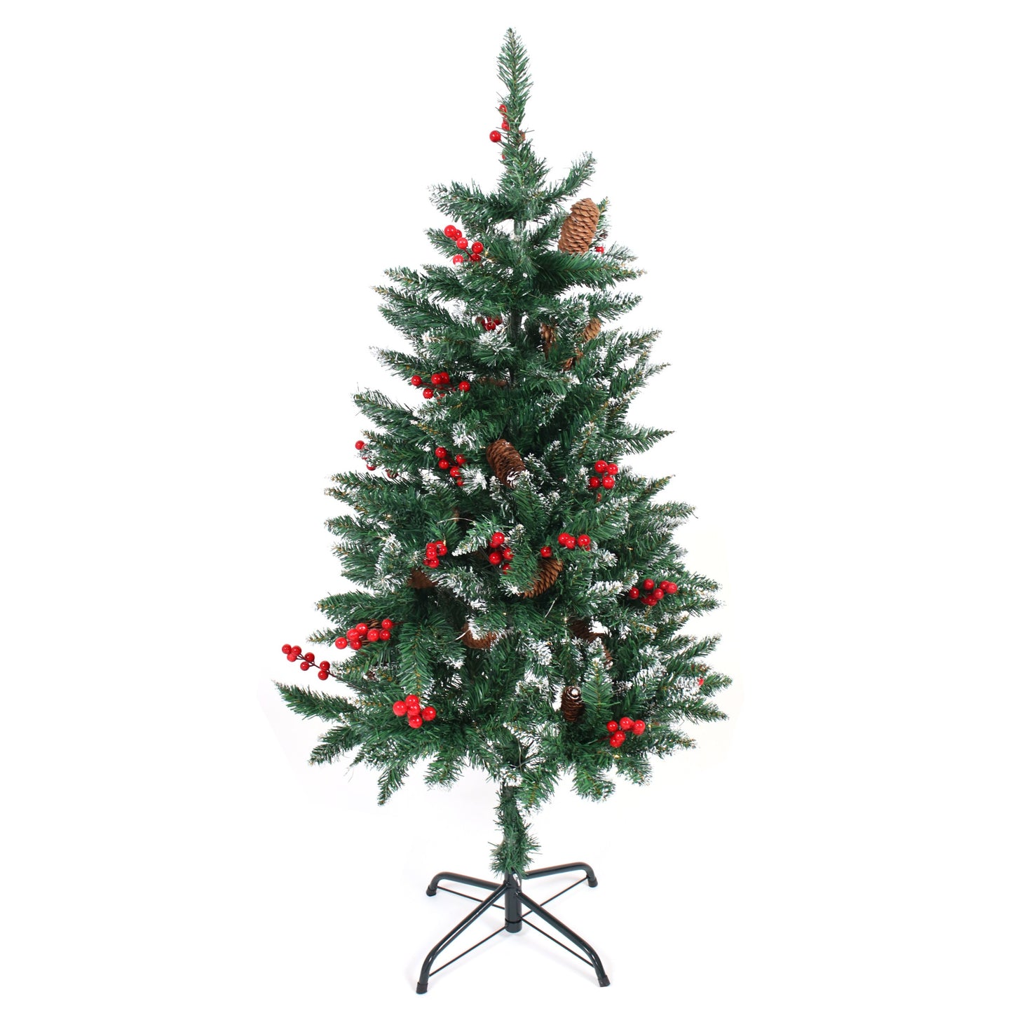 Brad Artificial cu Lumina Calda idealStore, 120 cm, 100 microLED, alimentare cu baterii, grad Protectie IP20