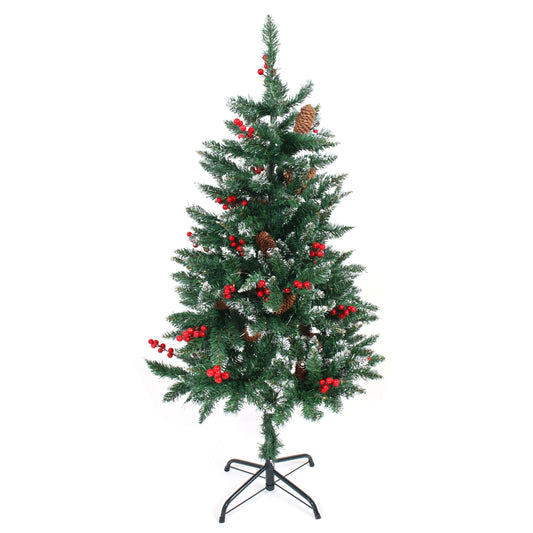 Brad Artificial cu Lumina Calda idealStore, 120 cm, 100 microLED, alimentare cu baterii, grad Protectie IP20