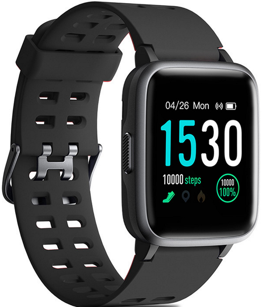 Ceas Smartwatch si Bratara Fitness idealSTORE NEW Black Viber, Ecran TFT-LCD de 1.3', 8 moduri de sport incorporate, Frecventa cardiaca dinamica, Monitorizarea somnului, Memento Sedentar, 5ATM impermeabilitate, GPS, Negru