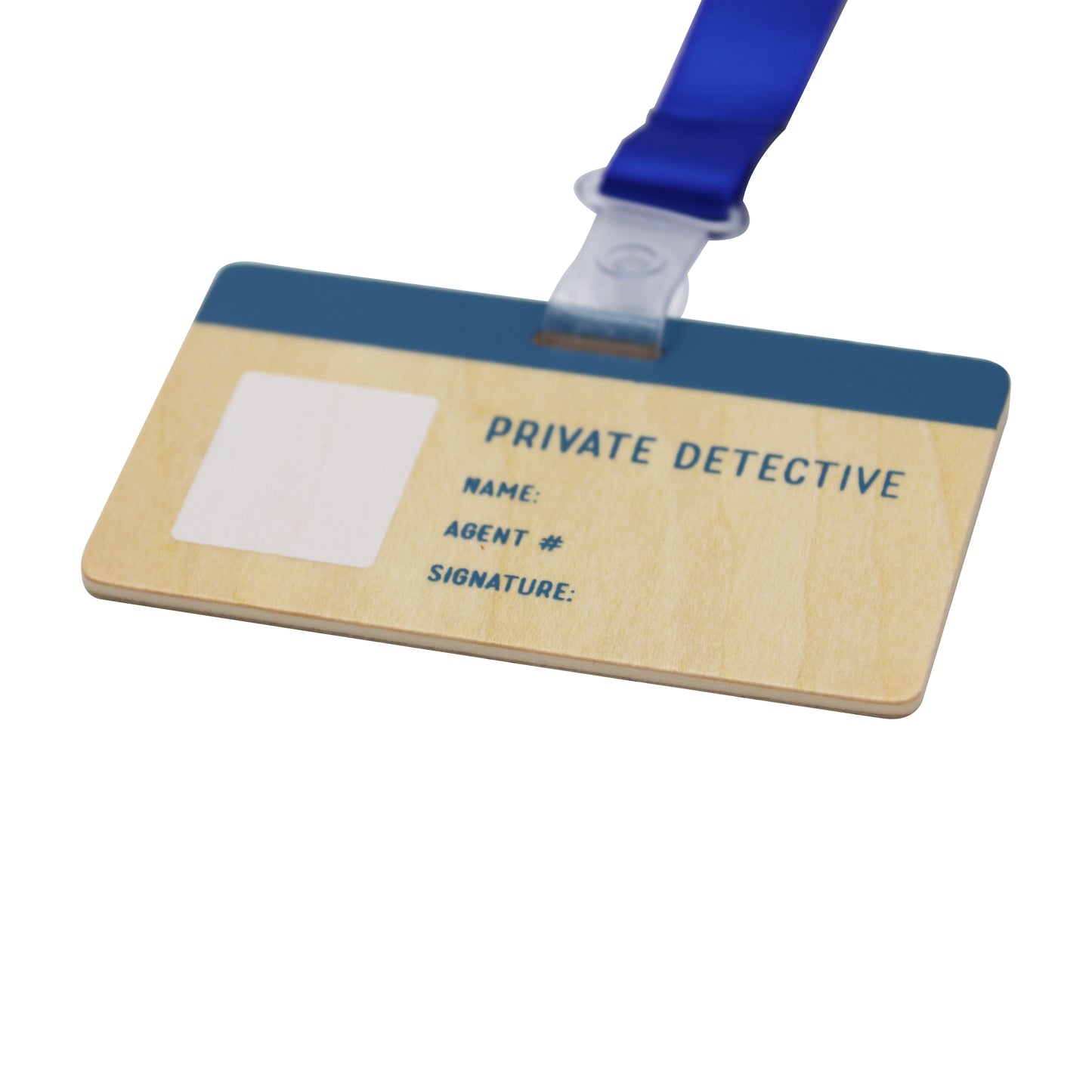 Trusa Micul Detectiv din Lemn ideal STORE, Formata din 10 piese si Geanta de depozitare din material Textil, Contine Lupa, Legitimatie, Statie Walkie Talkie, Dosar pentru documente, Albastru