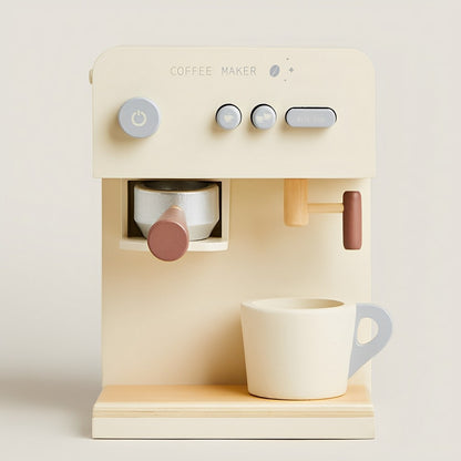 Aparat de Cafea pentru Copii din Lemn Deluxe Barista ideal STORE, Dimensiune 16 x 13 x 22, Include o ceasca de cafea, O piesa de mobilier perfecta in bucataria micului bucatar, Ajuta la dezvoltarea imaginatiei si creativitatii