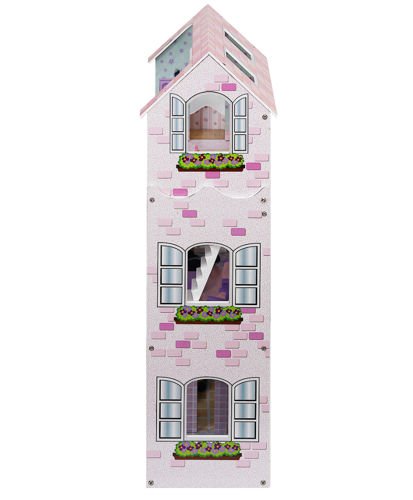 Casa de Papusi din Lemn, cu Gradina si Piscina, 3 nivele, 4 camere mobilate si utilate, cu scari interioare si culori pastelate