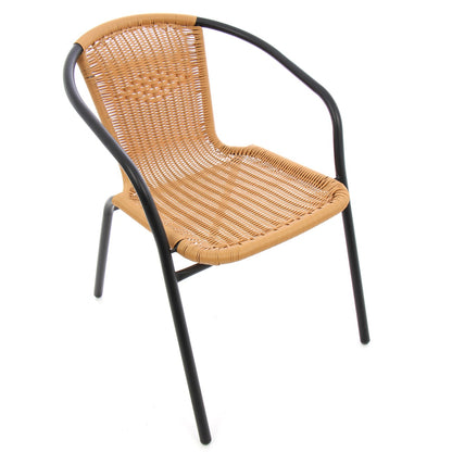 Scaun pentru gradina IDL Honey, 55x54x42cm, Realizat din metal si polietilena, Model elegant cu design modern, Suprafata care imita impletitura naturala din rattan pentru un confort sporit Culoare-Maro