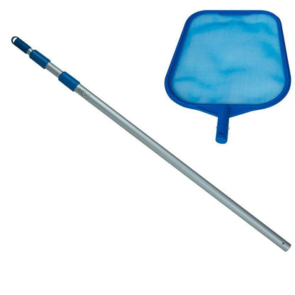 Kit intretinere piscina idealSTORE Master Pool, Include perie, plasa, maner telescopic