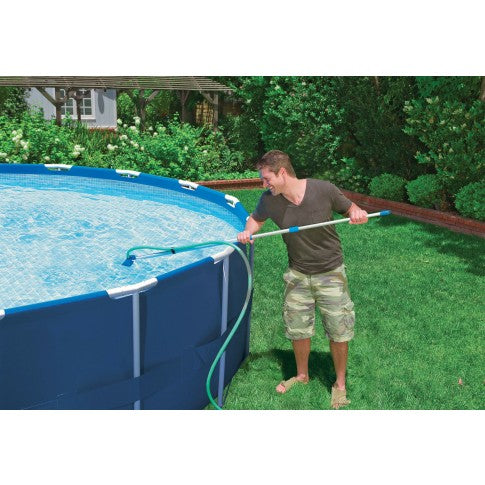 Kit intretinere piscina idealSTORE Master Pool, Include perie, plasa, maner telescopic