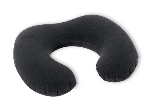 Perna gonflabila IDL Travel Pro pentru camping, calatorii cu masina, trenul, avion, Material PVC cu strat exterior moale si catifelat, Dimensiune 33 x 25 x 8 cm pentru un confort sporit pe durata calatoriei, Culoare Negru