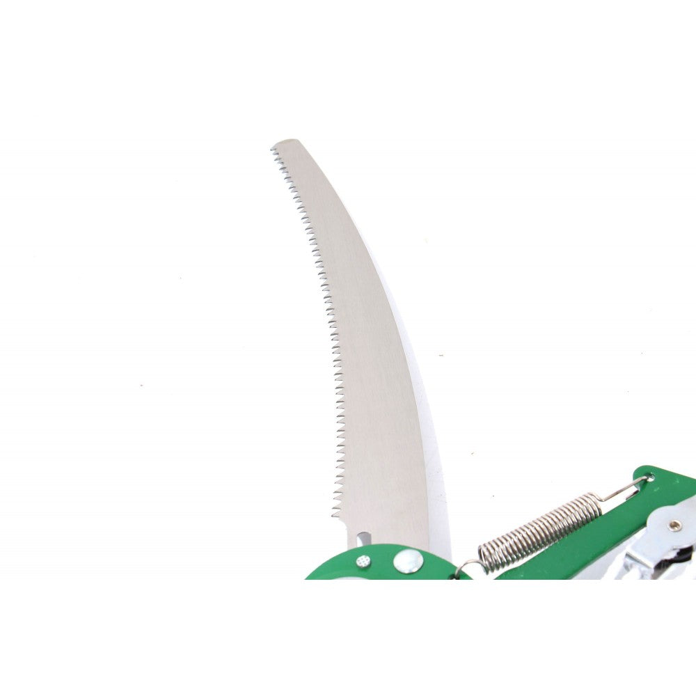 Foarfeca de gradina, pentru curatat omizi, cu fierastrau, lama otel