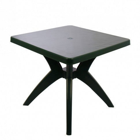 Set masa patrata idealSTORE cu 4 scaune, pentru gradina, Dimensiuni 80 X 80 X 72, Fabricata din plastic, Rezistent la umiditate, Ideala pentru gradina, Culoare Verde