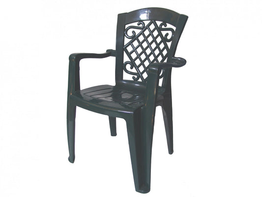 Scaun pentru gradina IDL Race Green, 46x55x90cm, Realizat din plastic de inalta calitate reprezinta imbinarea perfecta intre constructia solida si confortul de utilizare, Asigura confort sporit, Culoare-Verde