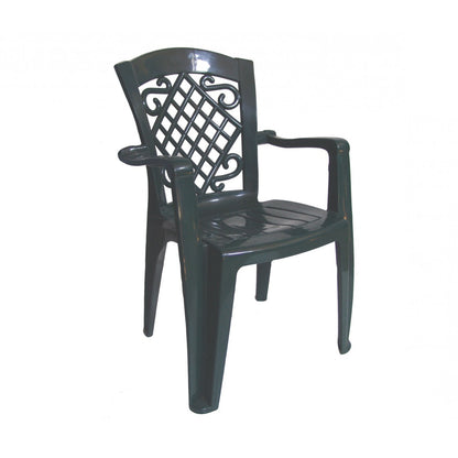 Scaun pentru gradina IDL Race Green, 46x55x90cm, Realizat din plastic de inalta calitate reprezinta imbinarea perfecta intre constructia solida si confortul de utilizare, Asigura confort sporit, Culoare-Verde