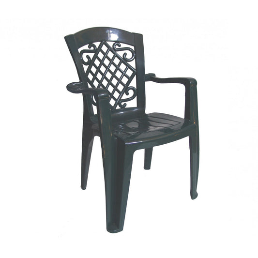 Scaun pentru gradina IDL Race Green, 46x55x90cm, Realizat din plastic de inalta calitate reprezinta imbinarea perfecta intre constructia solida si confortul de utilizare, Asigura confort sporit, Culoare-Verde