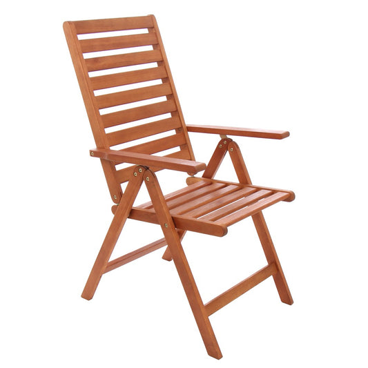 Scaun pentru gradina PLIANT IDL HARMONY, 68.5x56.5x105, Realizat din Lemn de esenta EXOTICA, Tratat special pentru o Durabilitate cat mai mare, Prevazut cu brate si spatar reglabil in 5 pozitii pentru un plus de confort, Culoare-Lemn