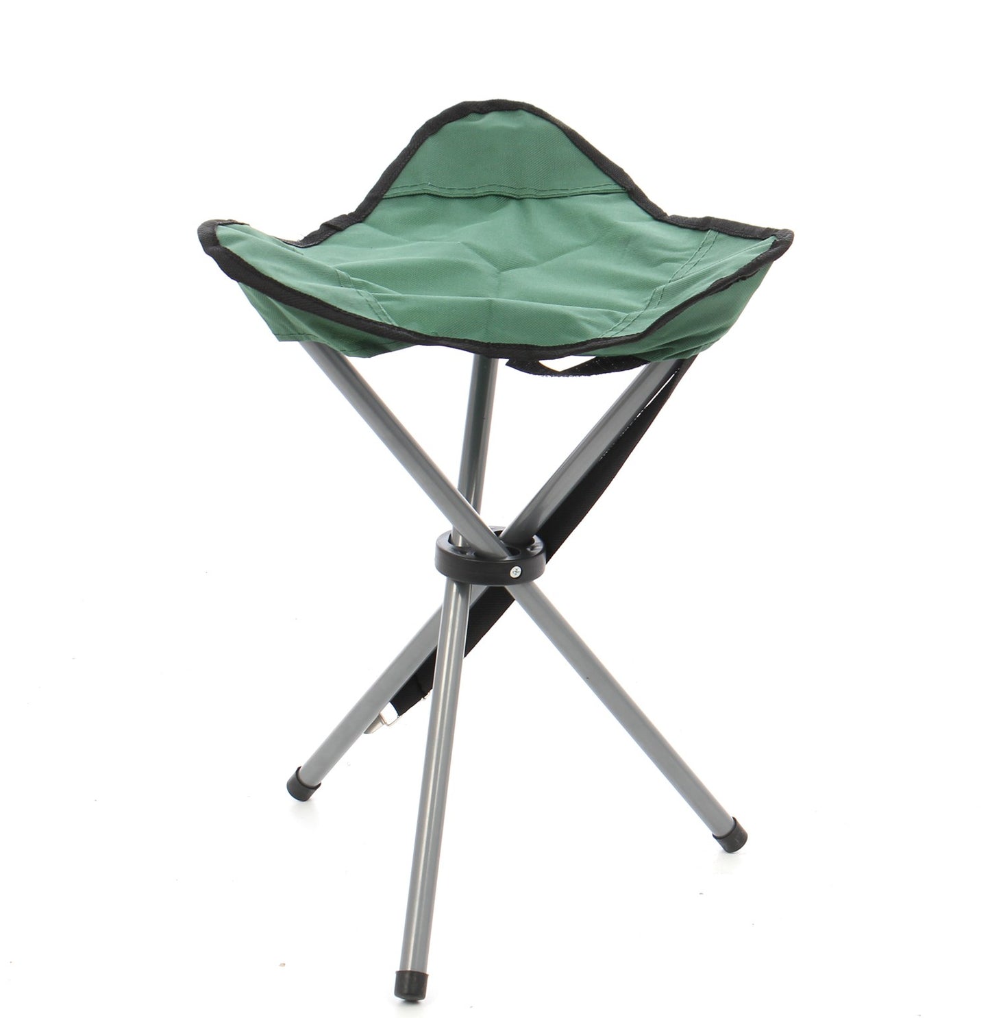 Taburet camping pliabil, verde, cadru otel, poliester, impermeabil, greutate suportata 110 kg, 30x30x42 cm