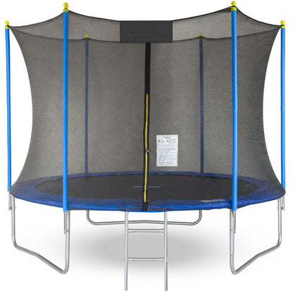 Trambulina pentru copii cu plasa de protectie IDL FREE THE JUMP COLLECTION, Diametru 244 cm, Fabricata din Otel, Echipata cu 42 de arcuri de Sustinere ce suporta pana la 150 de Kg, Accesorizata cu Scara de Acces, Certificat de siguranta TUV-GS-CE