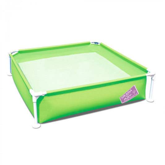 Piscina Bestway, pentru copii, cu cadru metalic, patrata, 122 x 122 x 30,5 cm, verde