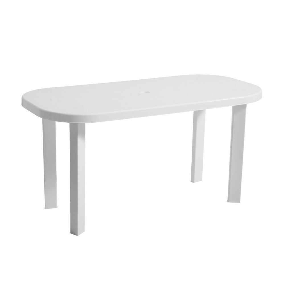 Set masa pentru Gradina IDL Bali cu 6 SCAUNE, 140x70x70cm, Realizat din plastic de inalta calitate, Rezistent la UMIDITATE, Permite adaptari creative si inovatoare oriunde si oricand, Culoare-Alb