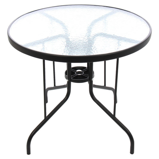 Set masa pentru Gradina cu 4 SCAUNE, Confectionat din Metal+Polietilena, Model elegant cu design modern, Culoare-Maro