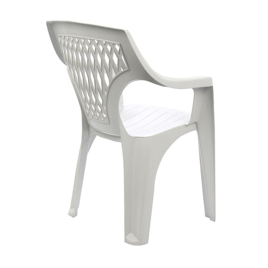 Scaun pentru gradina IDL Yowa, 41x56x82cm, Realizat din plastic de inalta calitate, Rezistent la actiunea razelor UV si conditiilor atmosferice nefavorbaile, Permite adaptari creative si inovatoare oriunde si oricand, Culoare-Alb