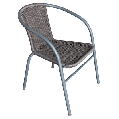 Scaun pentru gradina IDL Accacia, 50x50x60cm, Realizat din metal si polietilena, Model ce imbina confortul si luxul intr-o singura pieasa, Suprafata care imita impletitura naturala din rattan, Culoare-Maro