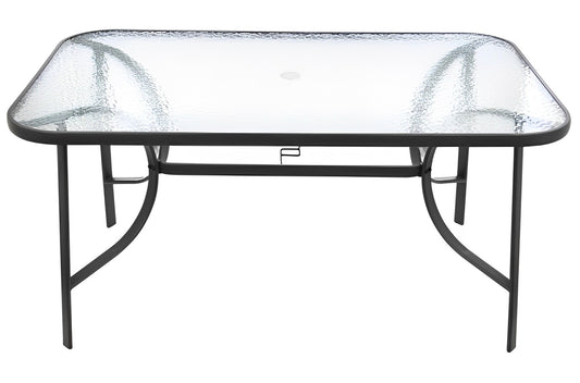 Set Masa de Sticla cu 6 Scaune idealSTORE, Dimensiuni 148 x 88 x 72cm Structura Metalica, Rezistenta la Umezeala, Usor de intretinut, Ideal pentru Gradina sau Terasa