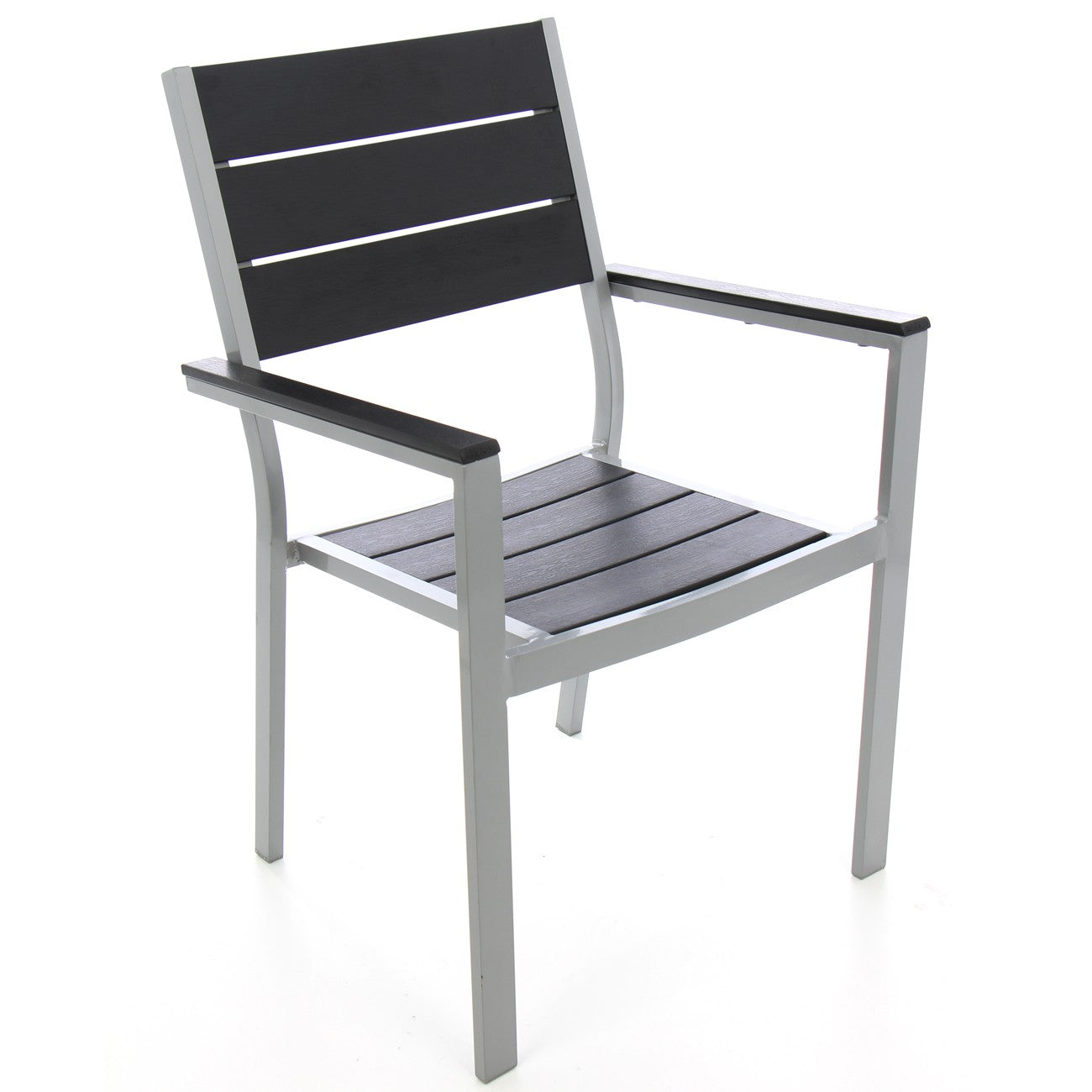 Scaun pentru gradina IDL CRYSTAL, 57x55x89cm, Realizat din Metal+Plastic de inalta calitate, Ultra-Rezistent la actiunea razelor UV, Ofera un confort desavarsit, Design modern si minimalist, Culoare-Negru