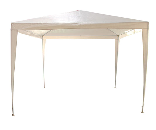 Pavilion, Cort gradina, Alb, patrat, cadru metalic si polietilena, alb, ofera umbra, protectie solara. 3 x 3 m